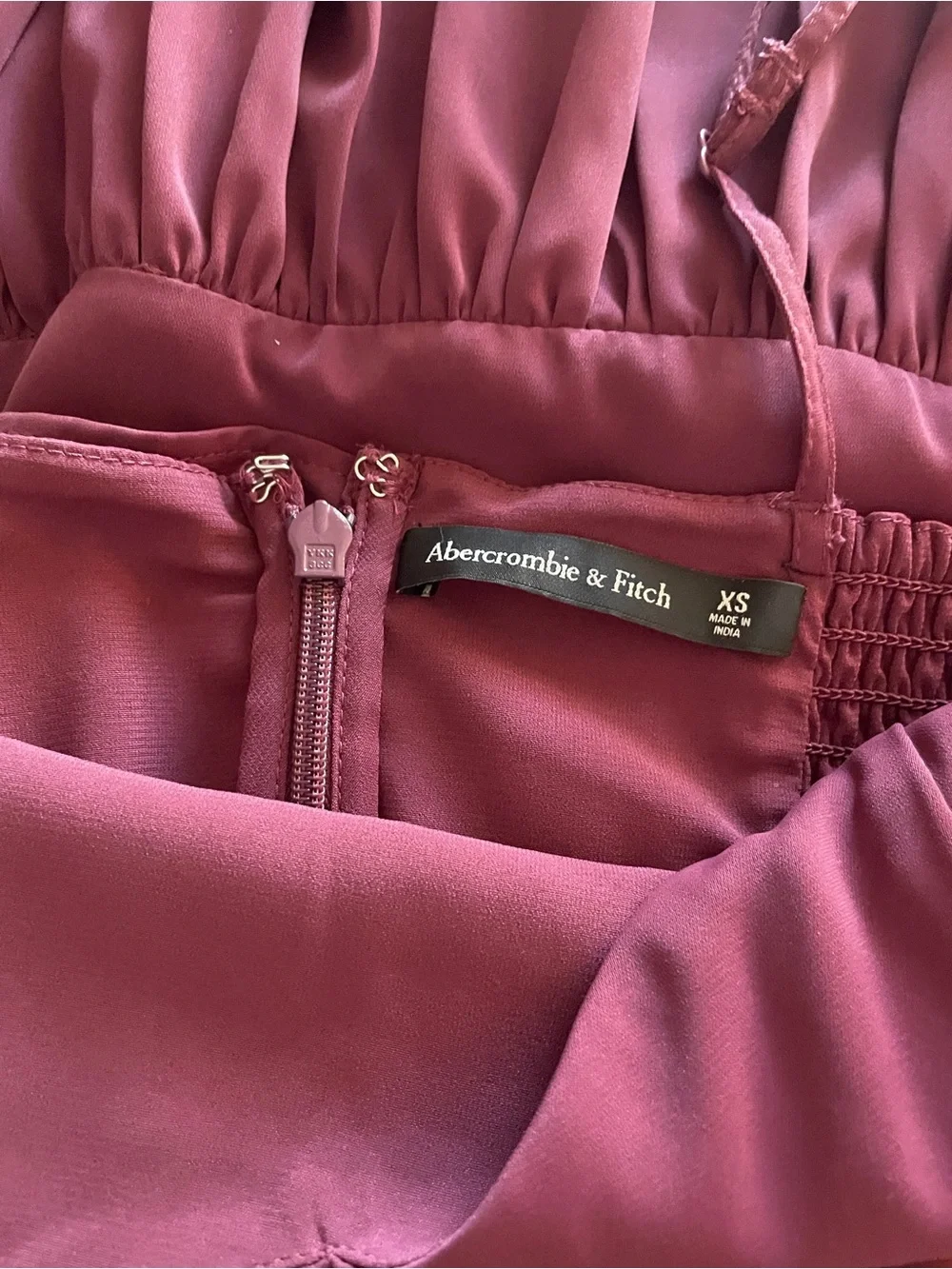 Abercrombie & Fitch Wine Tiered Maxi Slip Skirt